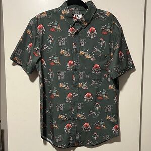 RSVLTS 2 piece Star Wars Mandalorian “tuxedo” Button Down Shirt + Shorts